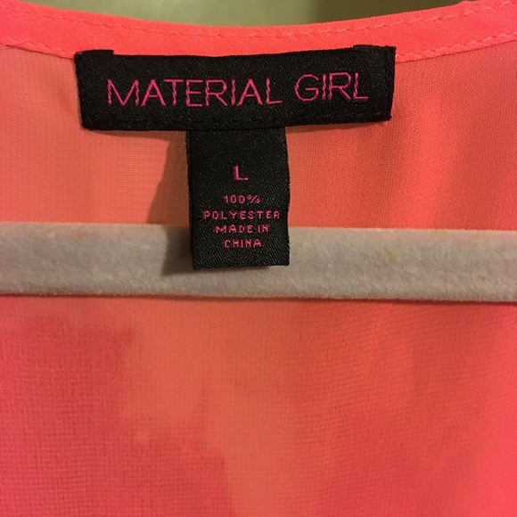 Bright orange “sheer” high low tank top - Picture 2 of 2